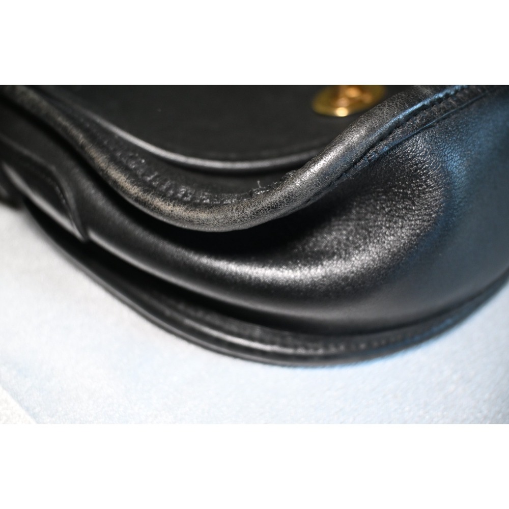 Vintage Coach Black Leather Crossbody Bag Turn Lock Flap USA 9981 - Picture 5 of 16